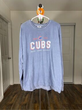 Comfort Colors Light Blue Chicago Cubs Long Sleeve Tee